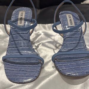 Steve Madden Croc-Embossed Blue Heels